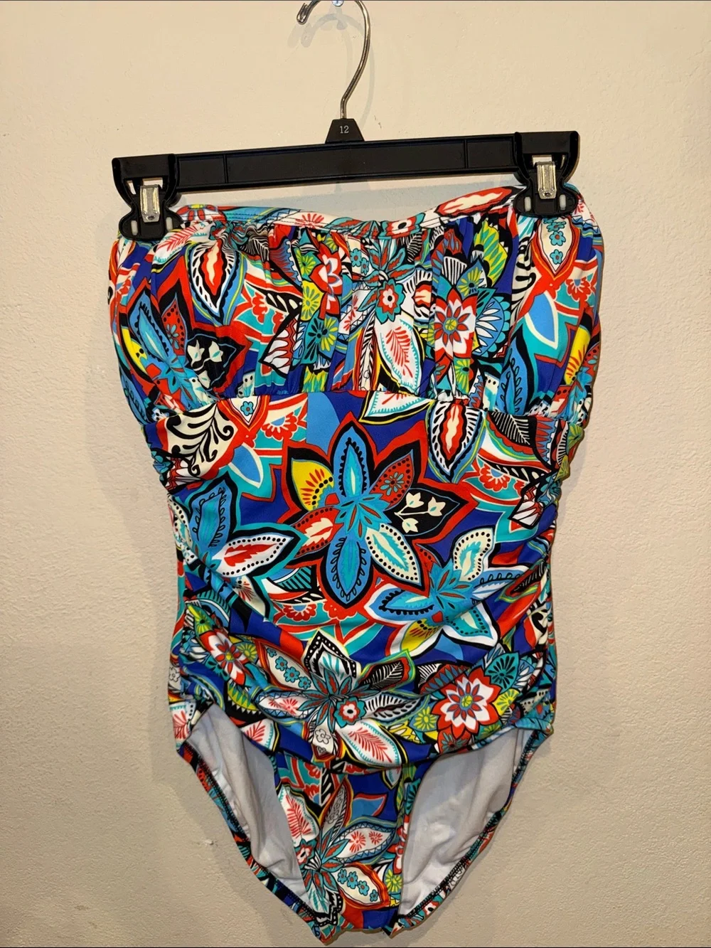 NWT Swim Solutions bandeau one piece swimsuit size 14 - Picture 2 of 3